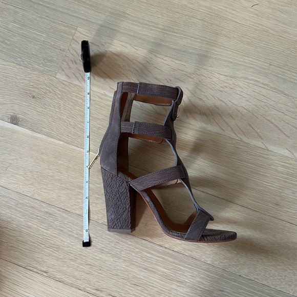 Chloe Gladiator Suede Leather Heeled Sandals Mauve IT 37.5 / US 7.5 - Picture 9 of 10